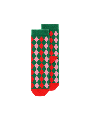 Рождественские носки Ромбы, размер 31-34