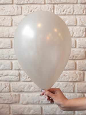 Pērļu balons, balts, 30 cm