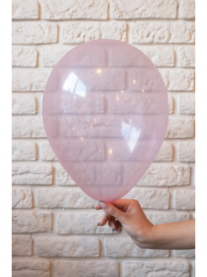 Caurspīdīgs balons, rozā pastelis, 30 cm