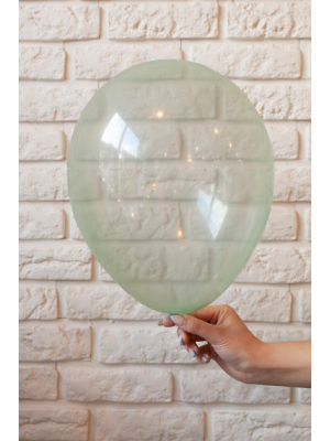 Caurspīdīgs balons, zaļš pastelis, 30 cm