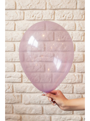 Caurspīdīgs balons, ceriņu pastelis, 30 cm