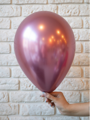 Metalizēts (hromēts) balons, rozā, 30 cm