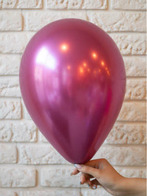 Metalizēts (hromēts) balons, fuksijas, 30 cm