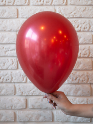 Metalizēts (hromēts) balons, sarkans, 30 cm