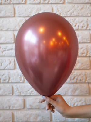 Metalizēts (hromēts) balons, rozā zelts, 30 cm