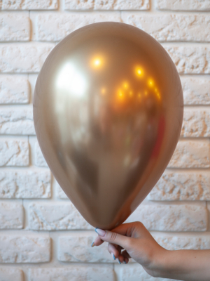 Metalizēts (hromēts) balons, zelta, 30 cm