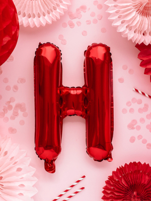 Folijas balons, H, sarkans, 35 cm