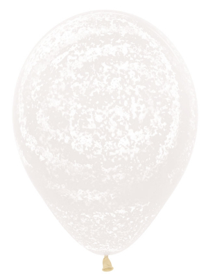 Lateksa balons Graffiti, caurspīdīgs ar baltu, 30 cm