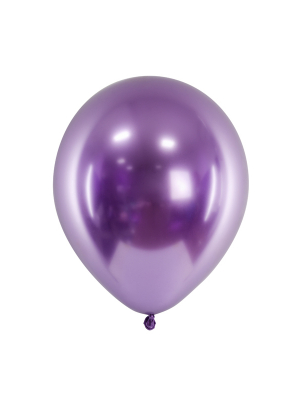 10 gab, 30 cm, Violets, hromēts balons