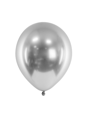 10 gab, Hromēts balons, sudraba, 30 cm