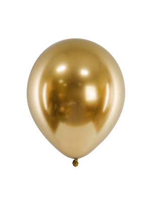 10 gab, 30 cm, Zelts, hromēts balons