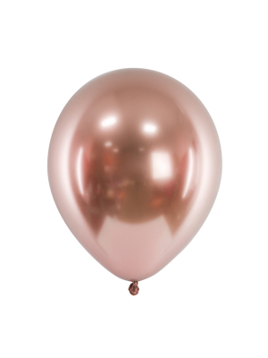 10 gab, Hromēts balons, rozā zelts, 30 cm