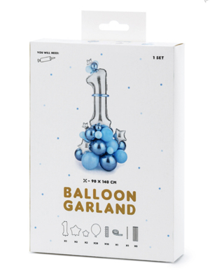 Balloon bouquet Number `1`, blue, 90x140cm