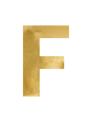 Spoguļa burts "F", zelta, 40x60 cm