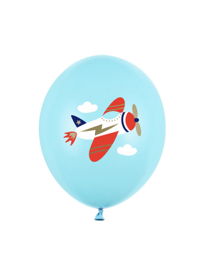 Balons Lidmašīna, gaiši zilā krāsā, 30 cm