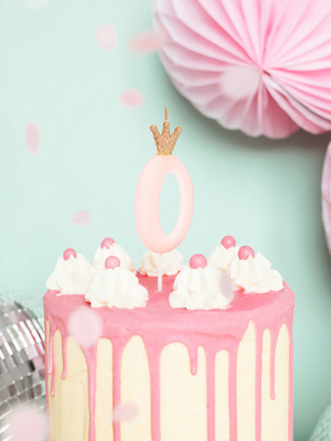 Dzimšanas dienas svece Nr. 0 , Gaiš rozā krāsā,  9.5 cm