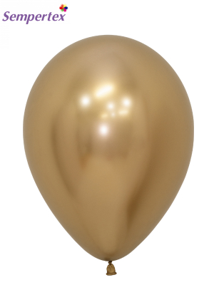 12 gab, 30 cm, Zelts, metalizēts (hromēts) balons