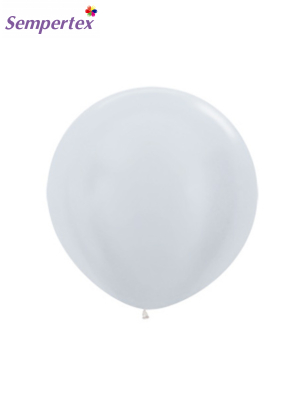 61 cm,  1 gab, Balts, pērļu balons