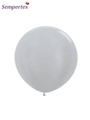 Pērļu balons, sudraba, 61 cm