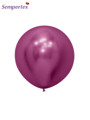 61 cm, 1 gab, Fuksija, metalizēts (hromēts) balons