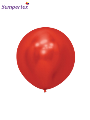 61 cm, 1 gab, Sarkans, metalizēts (hromēts) balons