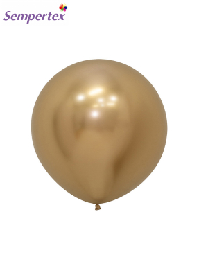 61 cm, 1 gab, Zelts, metalizēts (hromēts) balons