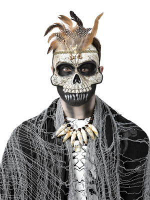 Voodoo galvaskausa maska, ar spalvām