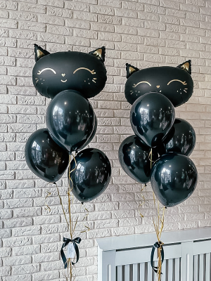 Hēlija balonu pušķis "Melnie kaķi"