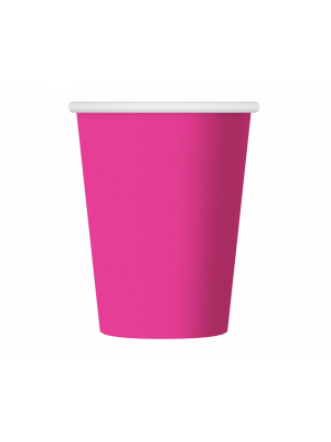 Papīra glāzītes, rozā, 270 ml, 6 gab