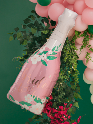 Folija balons pudele,  Bride to be, rozā, 49,5 x 108,5 cm