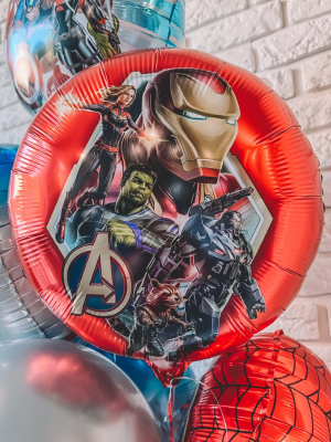 Atriebēji, supervaroņu folija balons, aplis, 45 cm