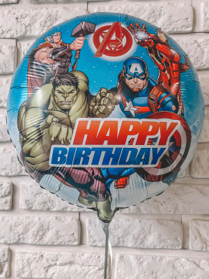 Folija balons Marvel Happy Birthday, aplis, 45 cm