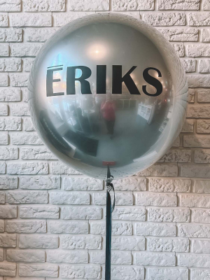 Personalizēts stikla balons, hroms, 60cm