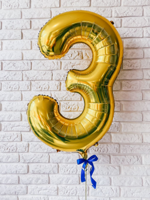 Foil number balloon with helium, 86 cm
