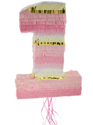 Pinata number 1, pink, size 50 x 35 x 7.5 cm