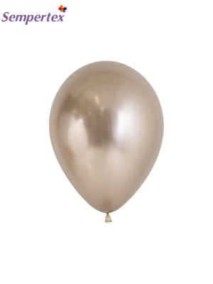 50 gab, 12 cm, Šampanietis, metalizēts (hromēts) balons