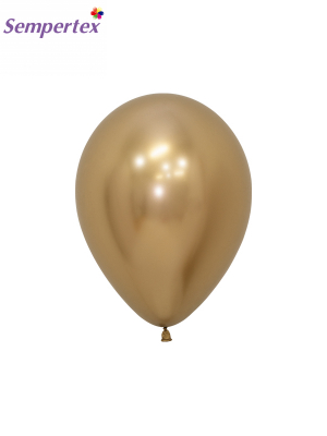 50 gab, 12 cm, Zelts, metalizēts (hromēts) balons