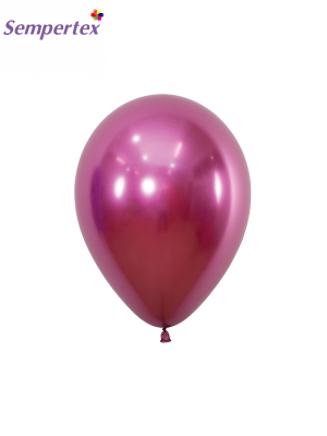 50 gab, 12 cm, Fuksija, metalizēts (hromēts) balons