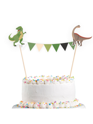 Priecīgā dinozaura kūkas dekors, 15 x 20 cm