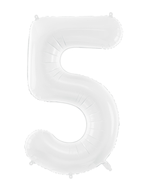 +Cipara folija balons `5`, 86 cm, balts