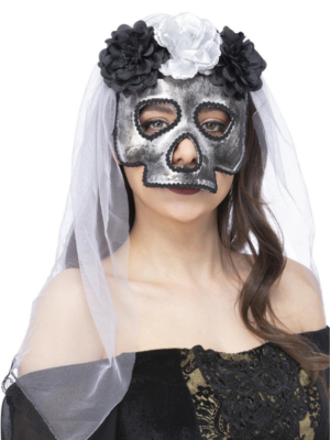 Galvaskausa līgavas maska ar plīvuru