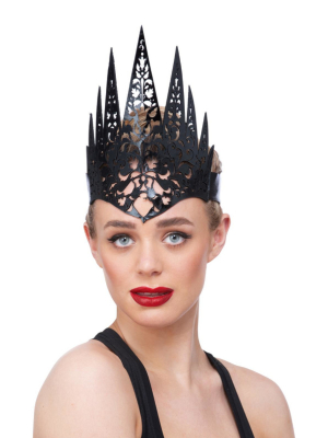 Black Filigree Queen Crown Headband