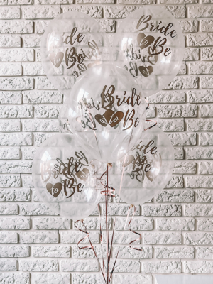 6 lateksa baloni "Bride to be" ar hēliju, 30 cm