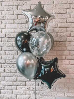Helium balloon bouquet "Silver Star"