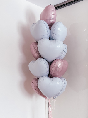 13 helium foil hearts, 45 cm