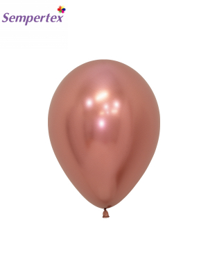 50 gab, 12 cm, Rozā zelts, metalizēts (hromēts) balons
