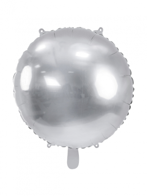 Round foil balloon, 35 cm, silver