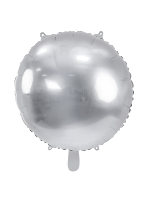 Round foil balloon, 44 cm, silver