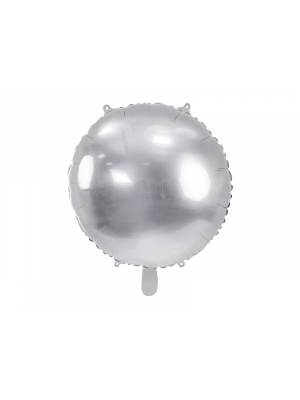 Round foil balloon, 64 cm, silver