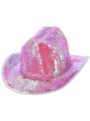 Fever Deluxe Fliteru Kovboja cepure, rozā